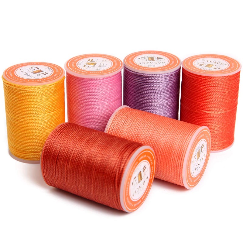 FANDOL Waxed Polyester Cord Wax-Coated Strings Waterproof Round Wax Coated Thread for Braided Bracelets DIY Accessories or Leather Sewing (Series 1) - Image 1